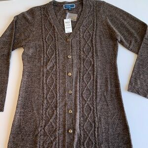NEW Karen Scott long sleeve cable knit cardigan sweater - Women Size XL